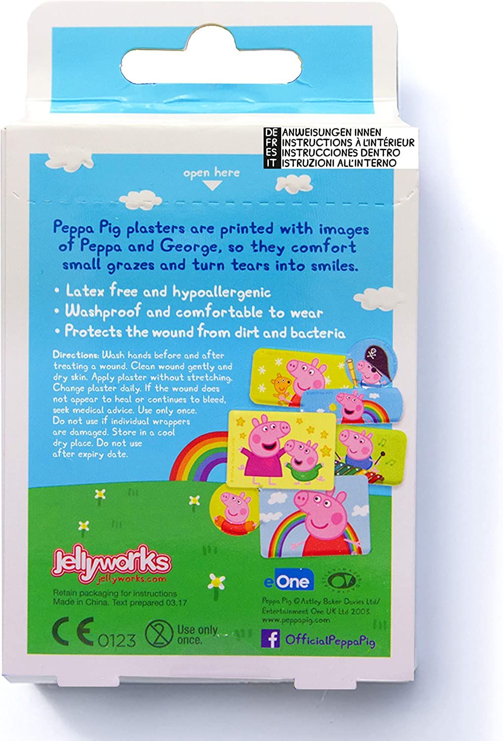 Peppa Pig Pflasters Peppa Wutz Kinder Pflasterbox Latexfrei Hypoallergen Atmungsaktiv