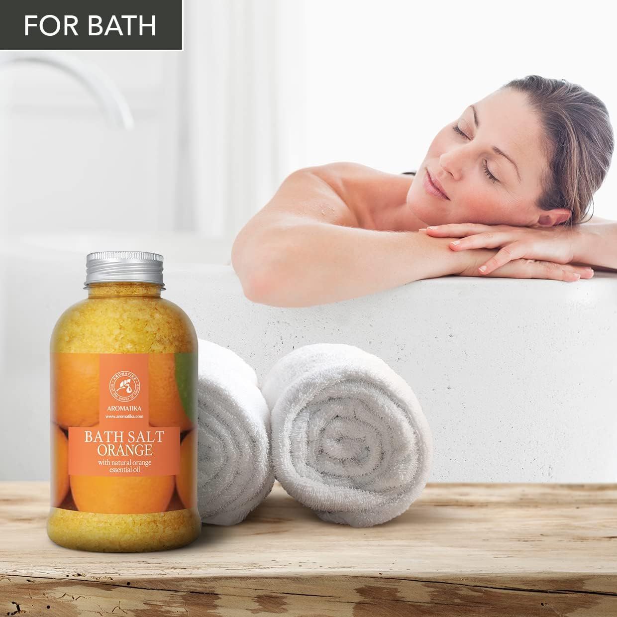 AROMATIKA  Badesalz mit Natürlichem Ätherischen Orangenöl