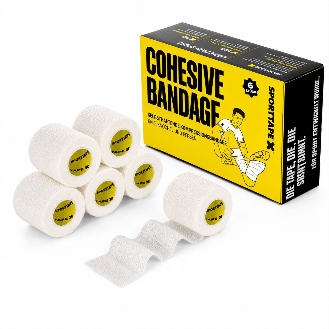 SPORTTAPE  Selbstklebender verband - 5 cm x 4,5 m weiß