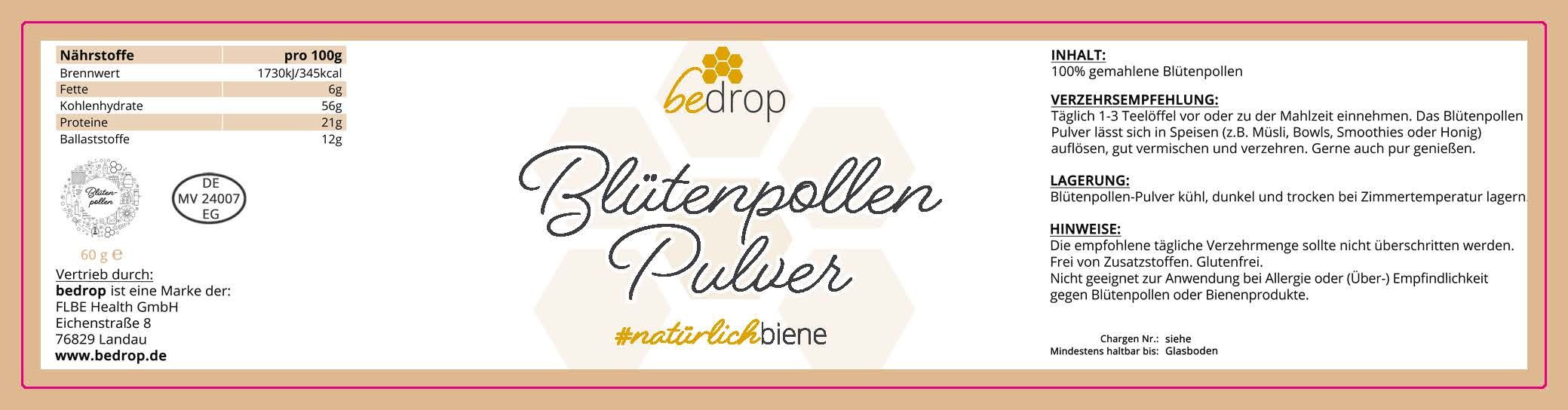 bedrop Blütenpollenpulver