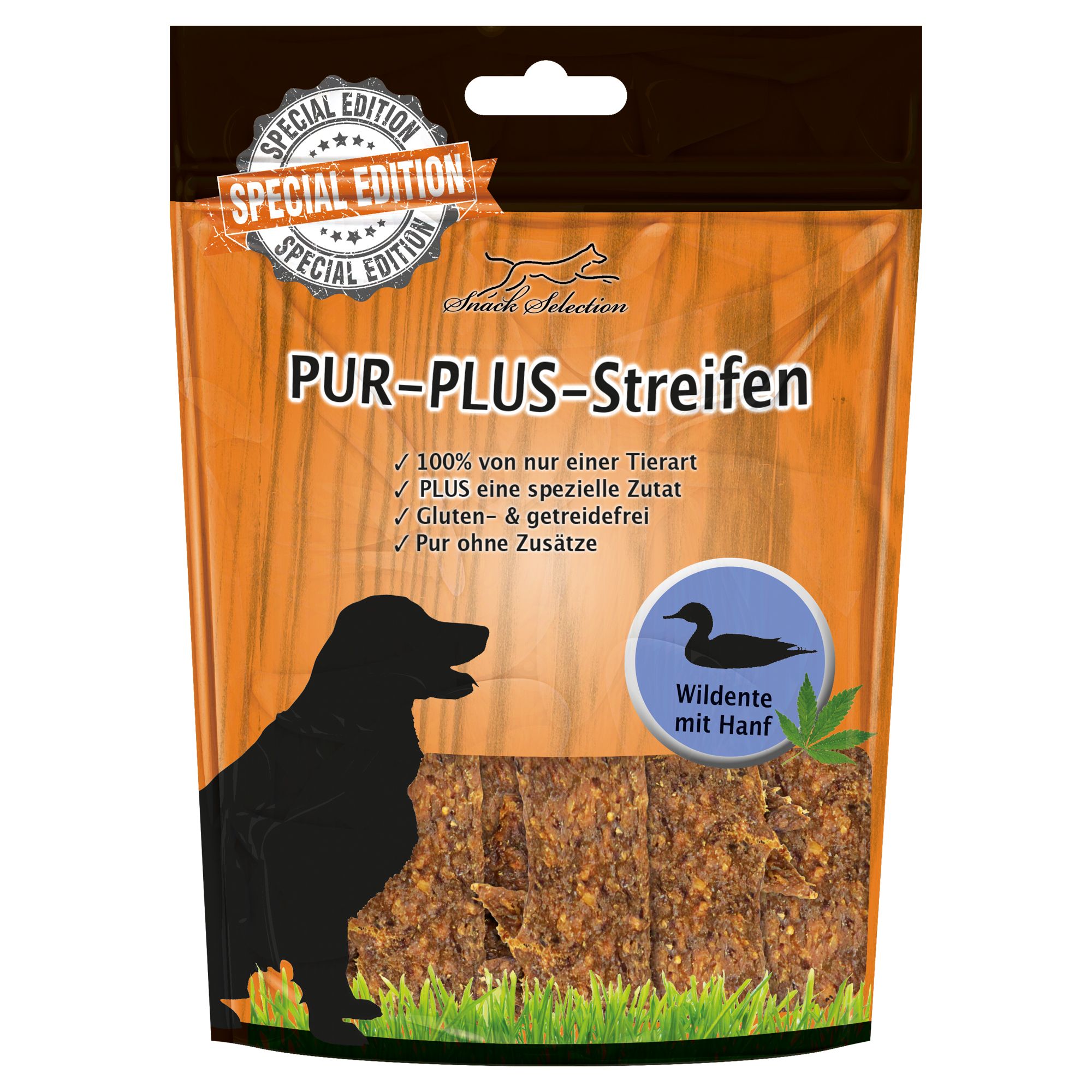 Schecker Dörrfleisch - PUR Plus Streifen Wildente plus Hanf