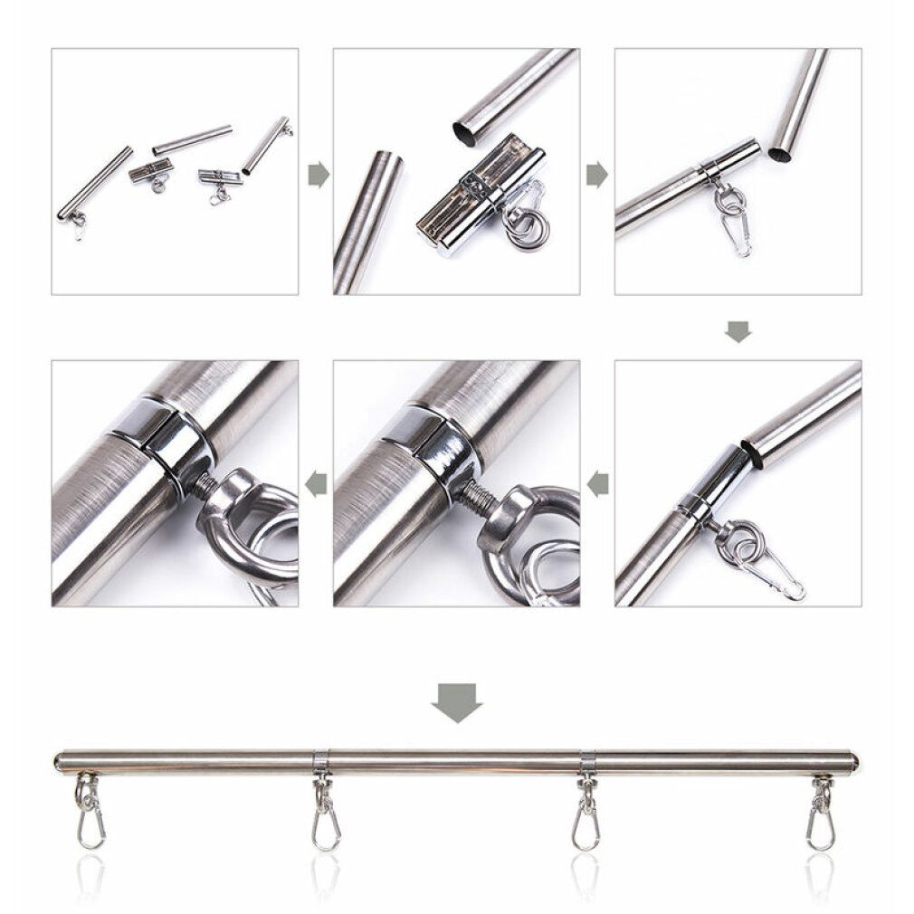 Ohmama fetish detachable spreader metal bar 4 hooks