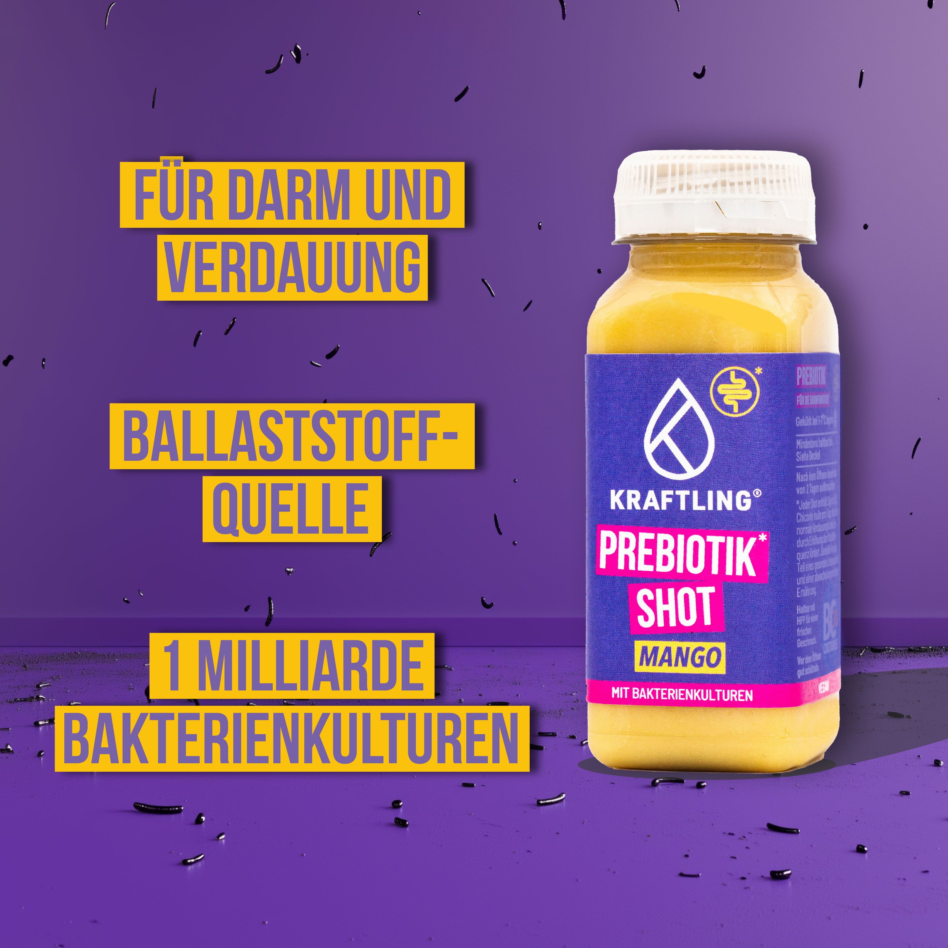 Kraftling Prebiotik Shot Dosierflasche  Mango  7 Shots