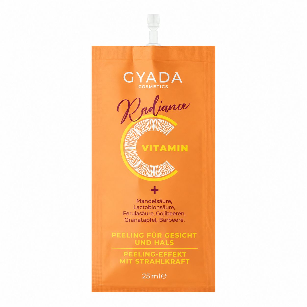 Gyada Cosmetics Radiance Vitamin C Peeling für Gesicht und Hals, 25 ml. Mit Mandelsäure, Ferulasäure, Gojibeeren.
