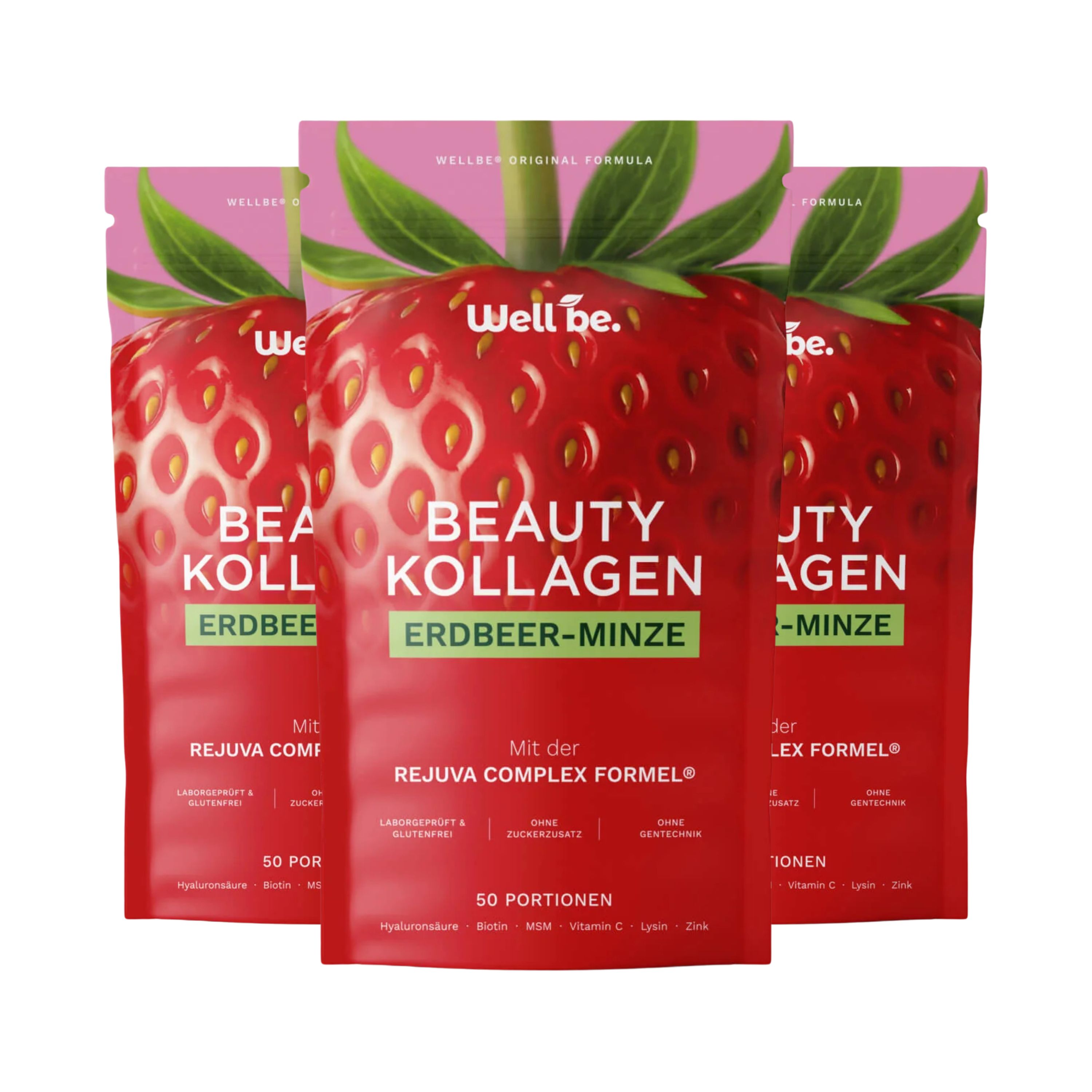 wellbe Beauty Kollagen Erdbeer-Minze mit Rejuva Complex® Formel
