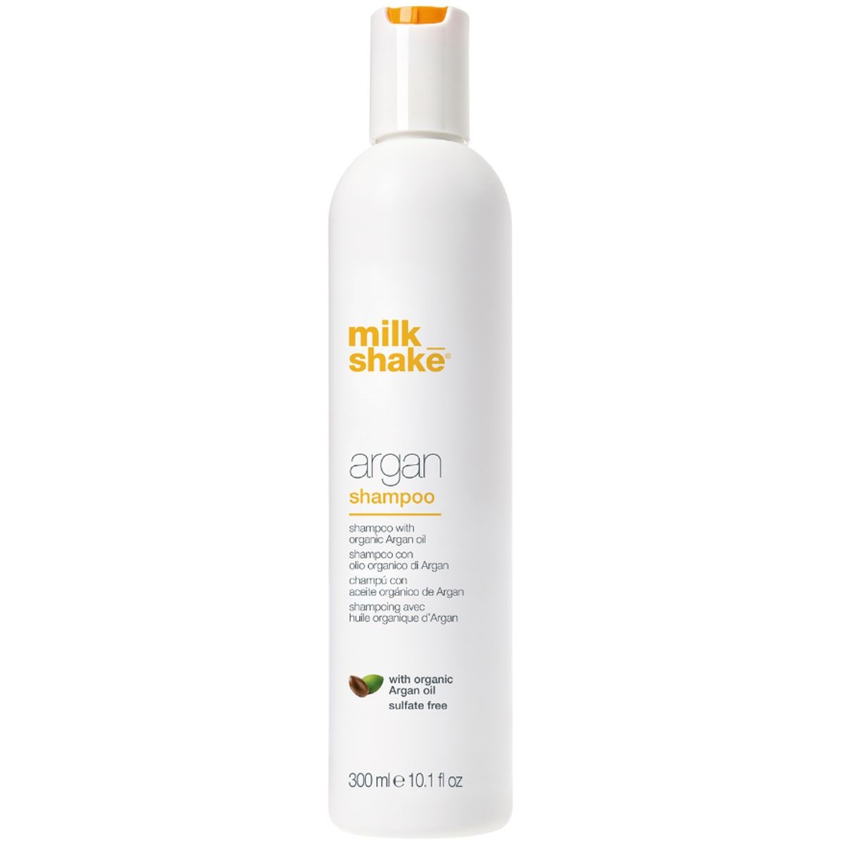 Weiße Flasche Milk Shake Argan Shampoo, 300ml, mit Bio-Arganöl, sulfatfrei.