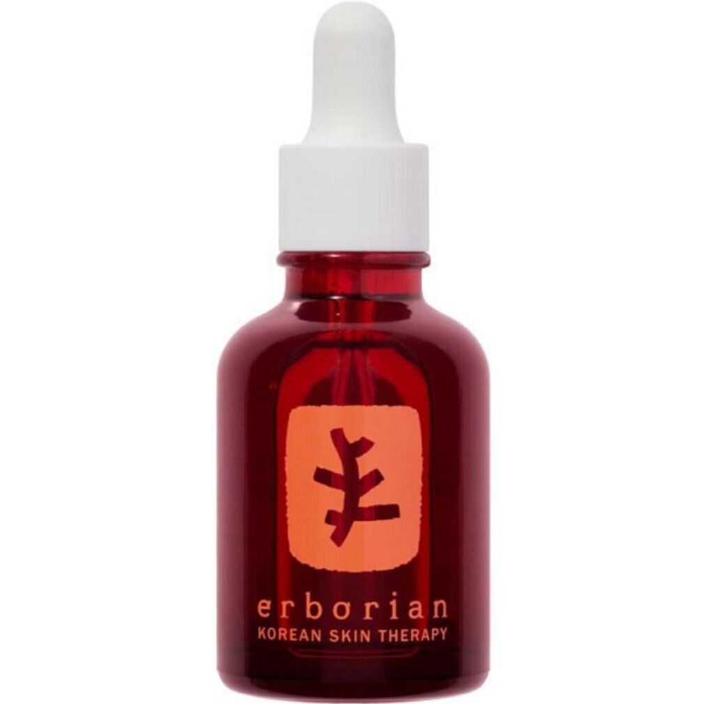 Erborian Skin Therapy Öl-Serum in bernsteinfarbener Glasflasche mit Pipettenverschluss und Etikett.