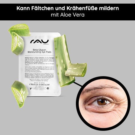 RAU Cosmetics Beta Glucan Moisturizing Eye Pads (8 Paar) mit Panthenol & Aloe Vera