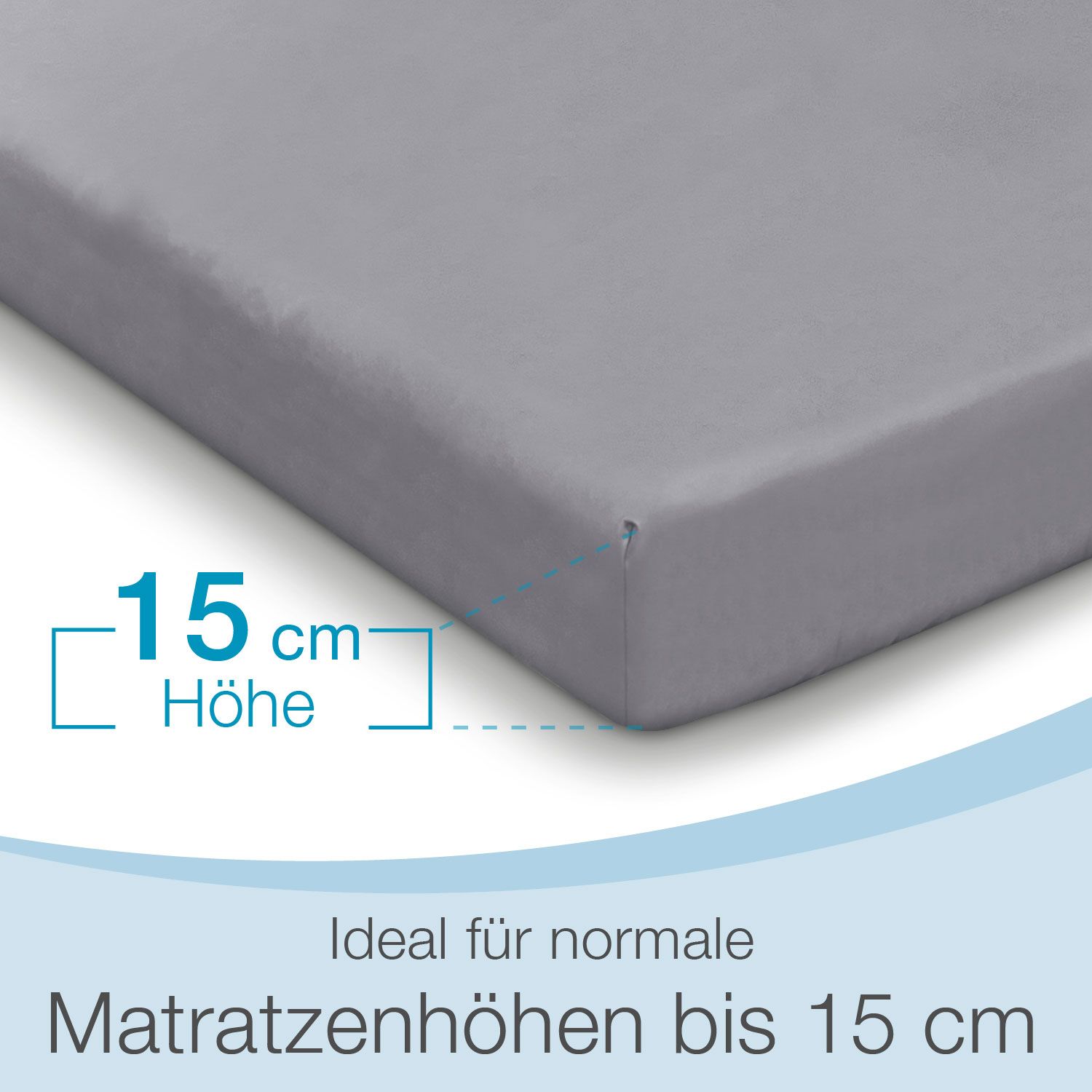 ELONEO Spannbettlaken 75x195x15cm Gummizug: rundum für rutschfesten Sitz und leichtes Beziehen