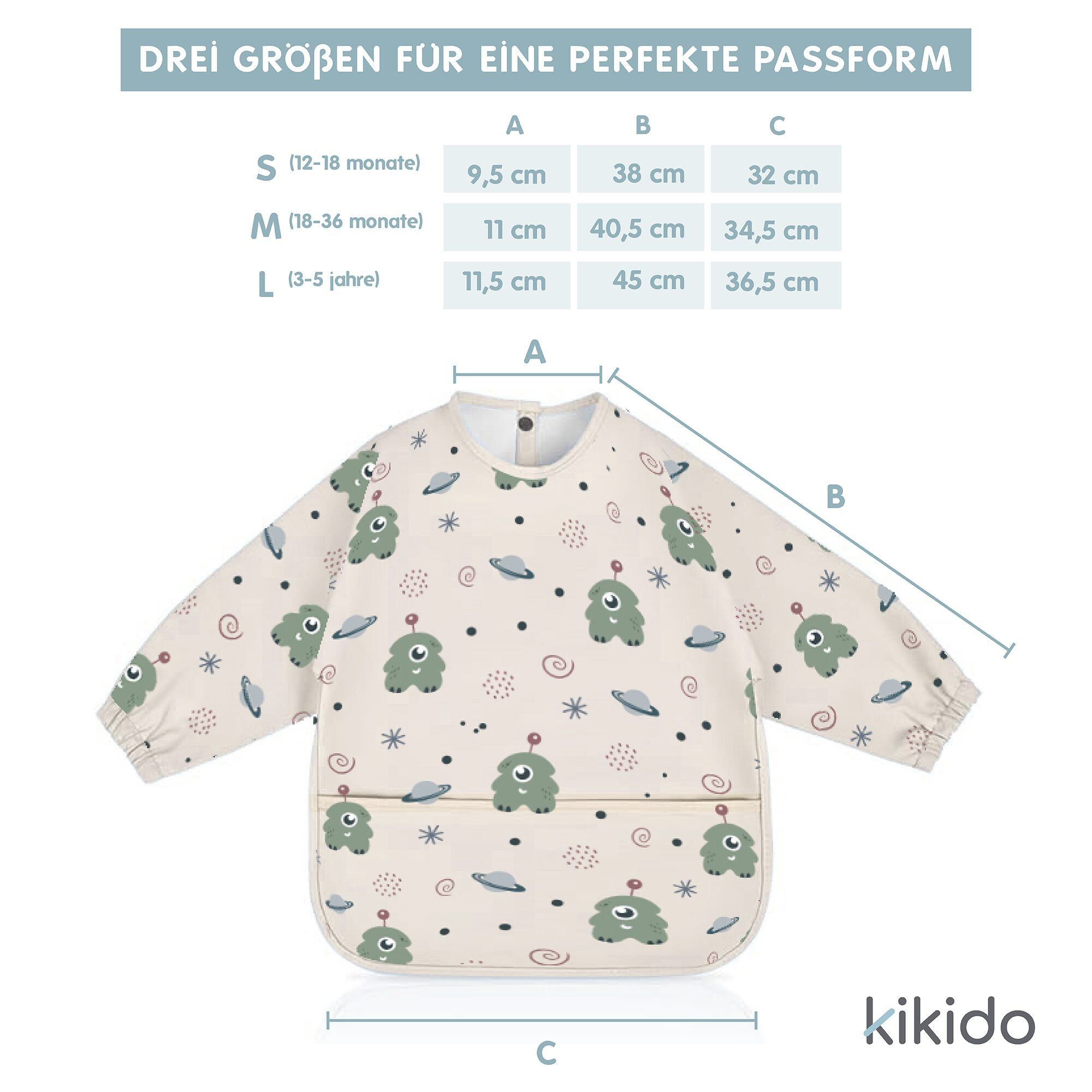 Kikido Baby Lätzchen mit Ärmeln Cip