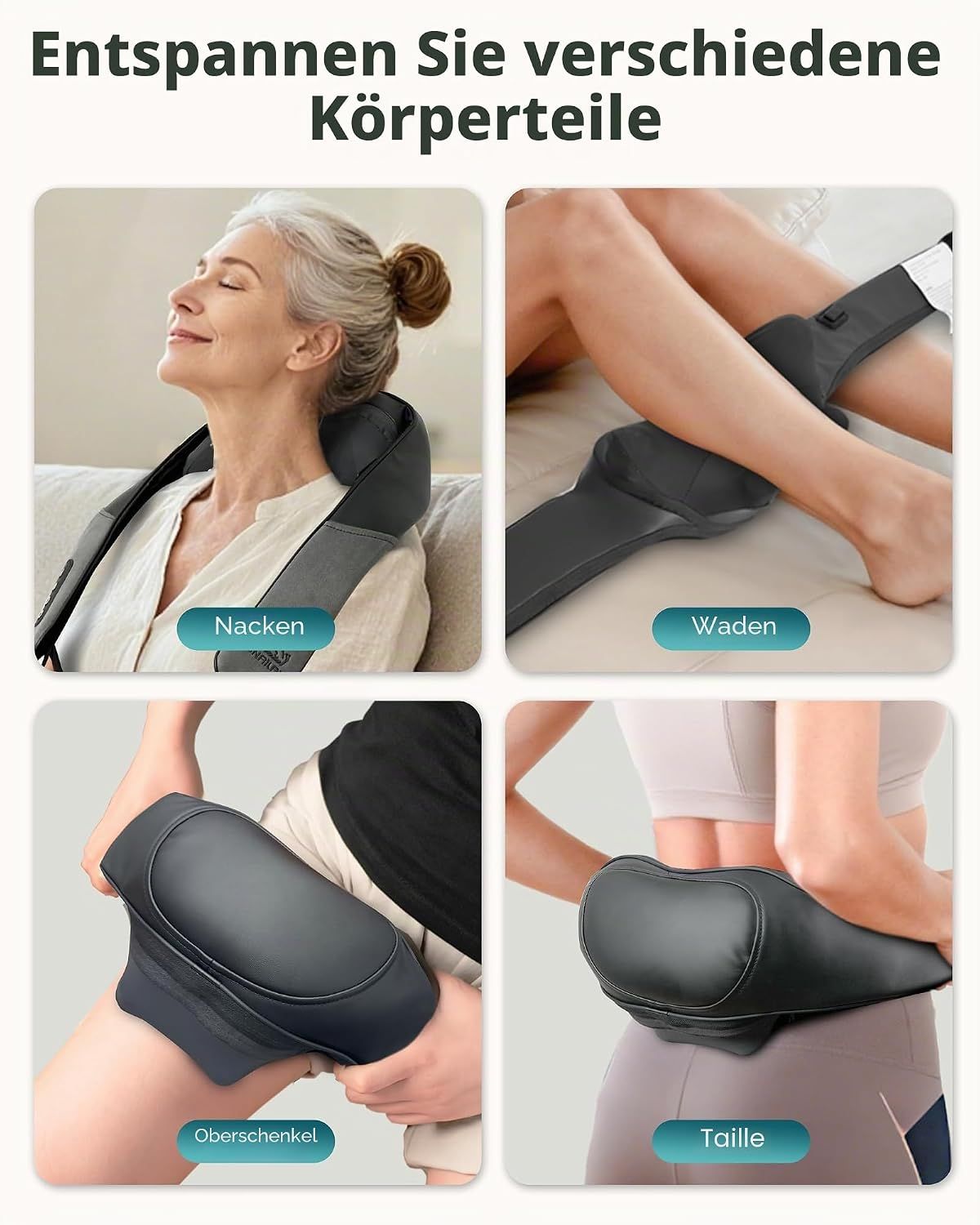 Nacken-, Waden-, Oberschenkel- und Taillenmassagegerät.