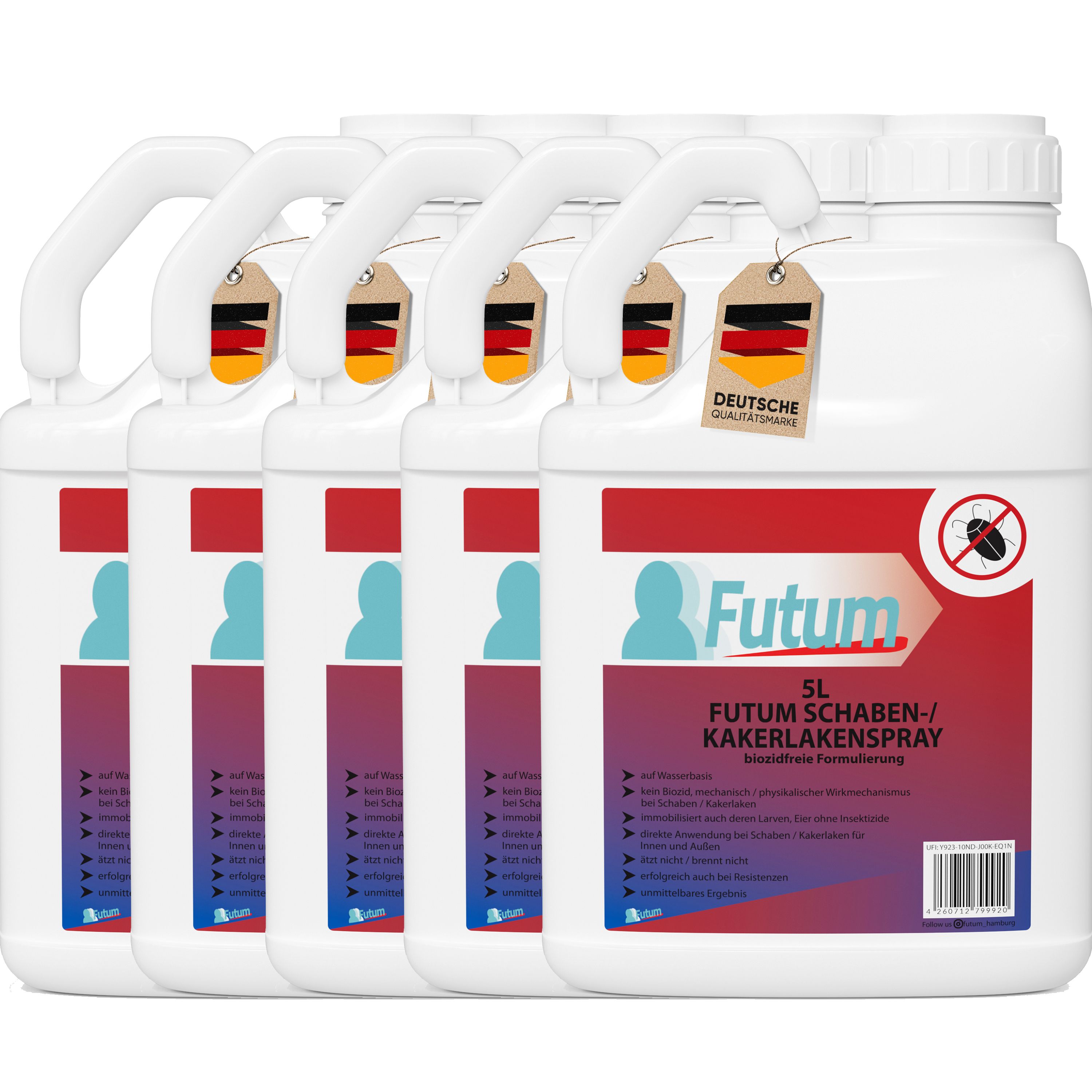 FUTUM 5x5L Schaben- / Kakerlakenspray