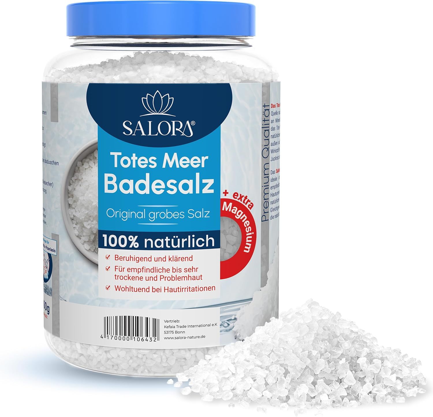 Salora ® Premium Totes Meer Badesalz aus Jordanien - 1150g