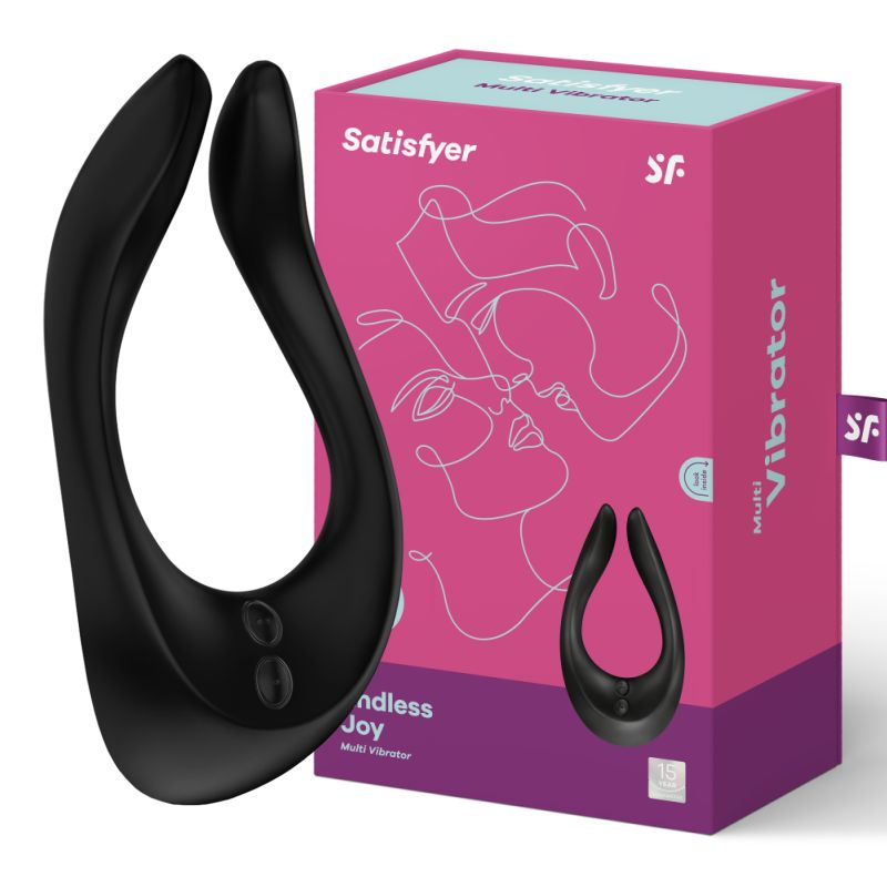 Schwarzer Partner-Vibrator mit zwei Bedienelementen.