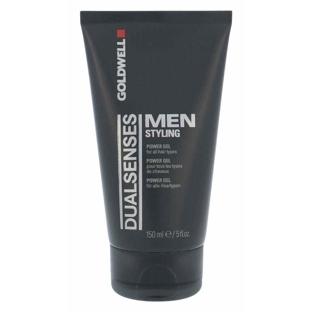 Schwarze Tube mit Goldwell Dualsenses Power Gel für Männer. Text: Men Styling, Power Gel. 150 ml/5 fl.oz.