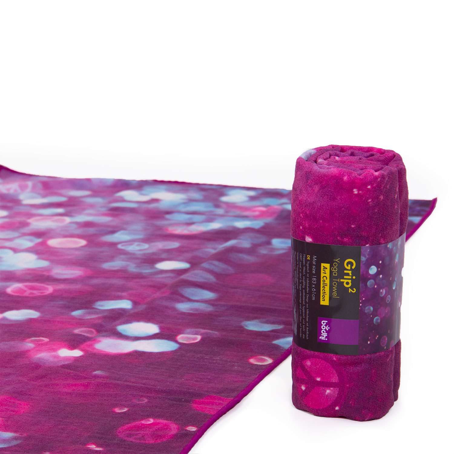 GRIP² Yoga Towel Art Collection, Drops of Peace aubergine 907ADP