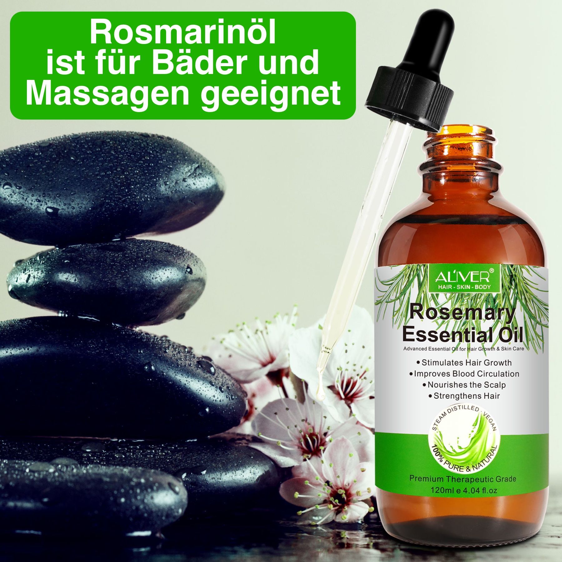 Aliver Haaröl Rosmarinöl für Haarwachstum