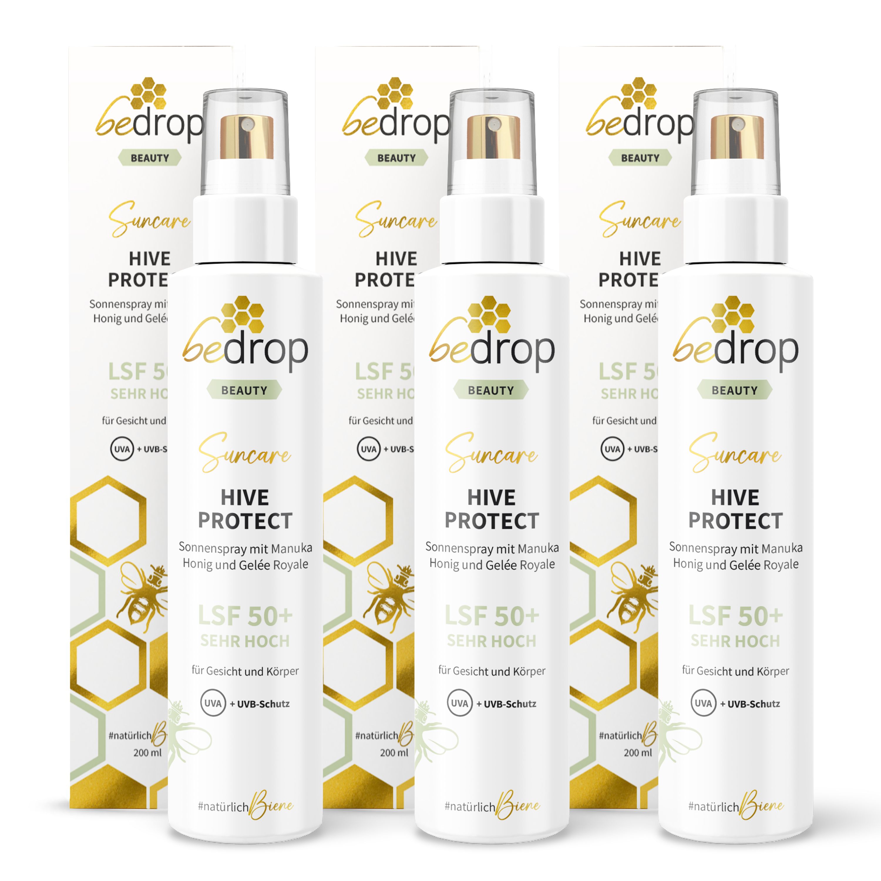 Vorteilsset: HIVE PROTECT LSF 50+ - Sonnenspray mit Manuka Honig und Gelée Royale
