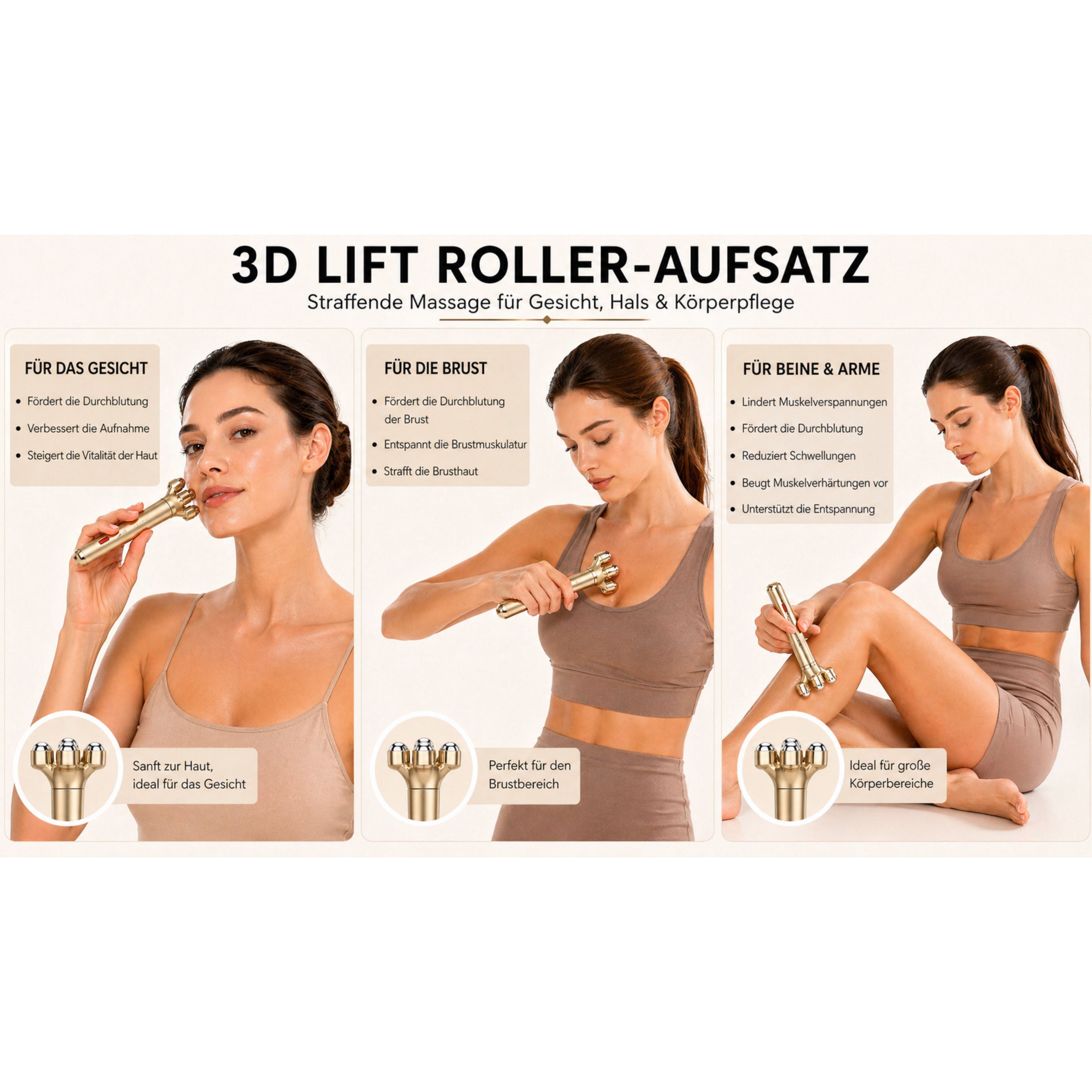 Lalano’S Cosmetics Gesichtsmassagegerät 2-in-1 Beauty Massager Sculptlift Pro