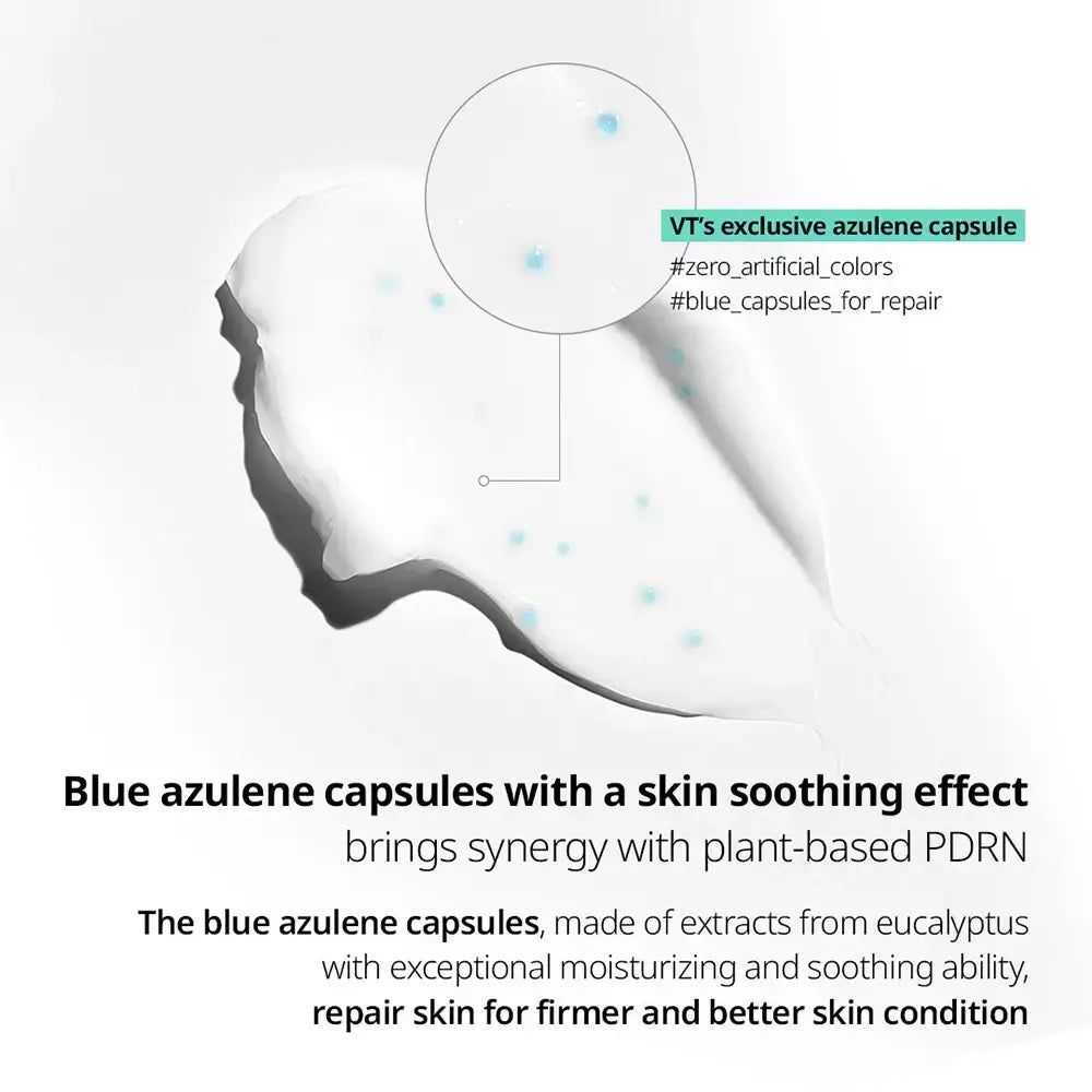 VT Cosmetics PDRN Cream 100 Tube mit silbernem Verschluss und türkisfarbenem Akzent.