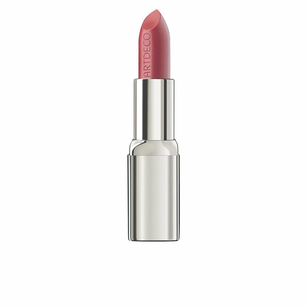 Lippenstift mit silberfarbener Hülse. Der Lippenstift ist rosa und trägt den Schriftzug ARTDECO.