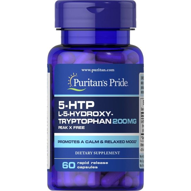 Puritan's Pride 5-HTP L-5-Hydroxytryptophan 200mg Kapseln, 60 Stück.