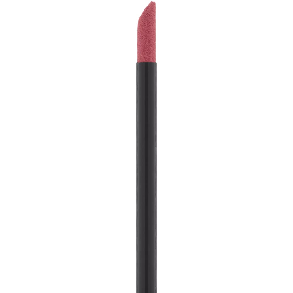 Applikator für Lippenstift. Schwarzer Stiel mit rosa Spitze. Rosa Lippenstift.