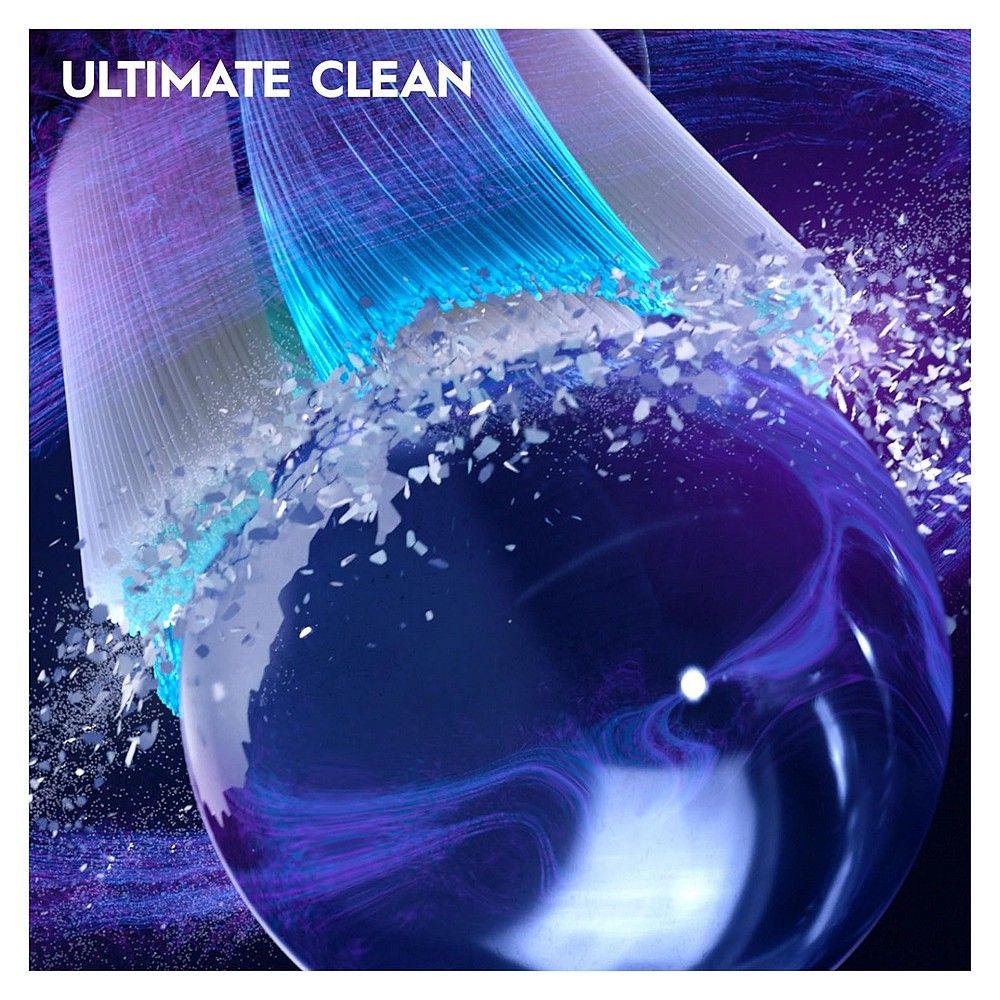 Abstrakte Darstellung von Borsten, die eine Kugel reinigen. "Ultimate Clean".