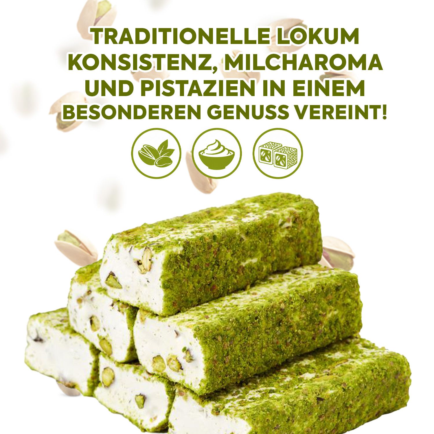 WeNatur Pistazien und Pistazienummantelung Sultan Lokum