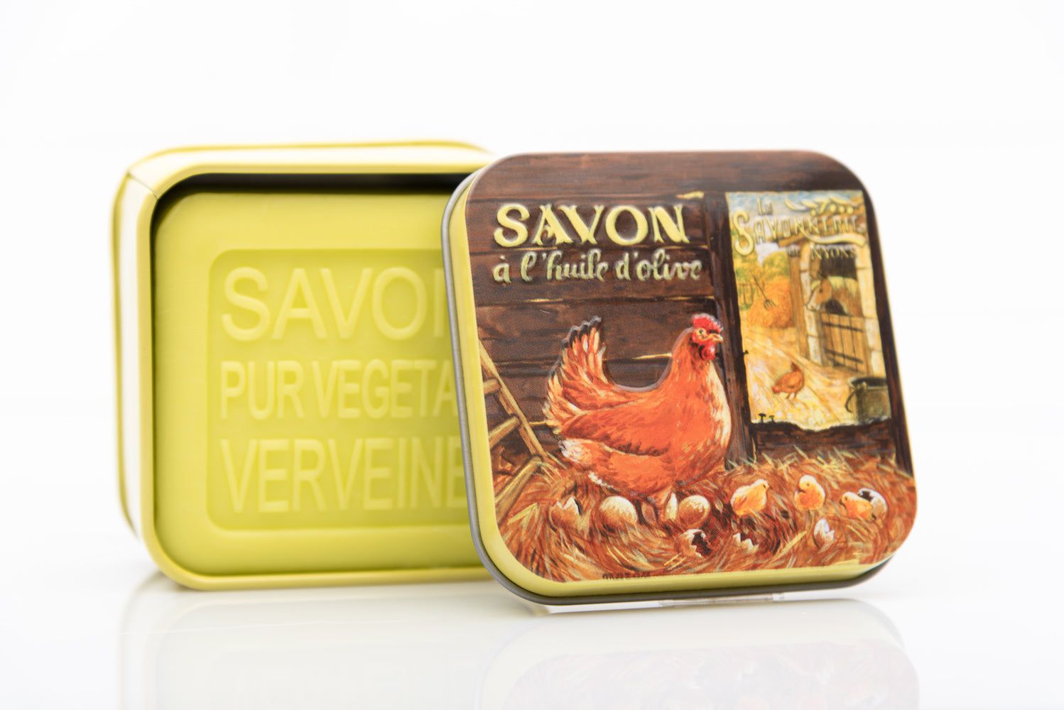 La Savonnerie de Nyons - Metallbox mit Seife "Henne"