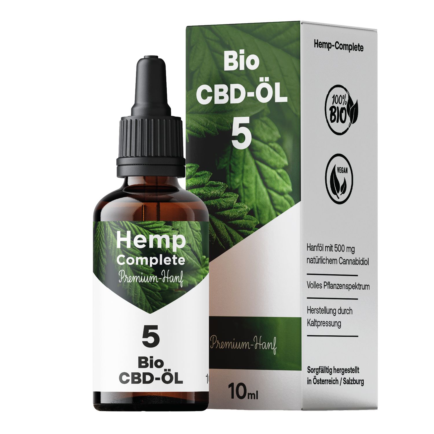 Bio CBD Öl 5 Vollspektrum Hanf-Tropfen Hemp-Complete®