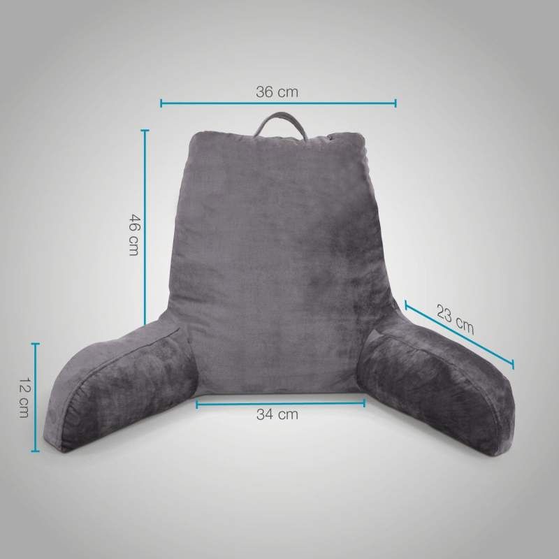 ELONEO Rückenkissen mit Armlehnen für Bett & Sofa waschbarer & abnehmbarer Bezug