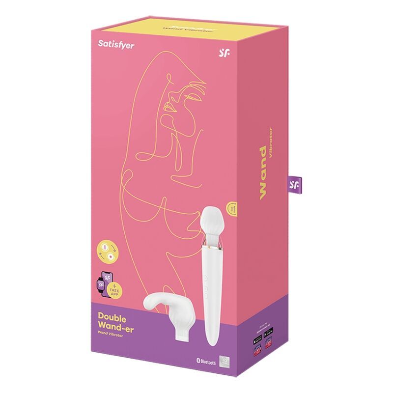 Verpackung des Satisfyer Double Wander Vibrators mit Produktabbildungen.