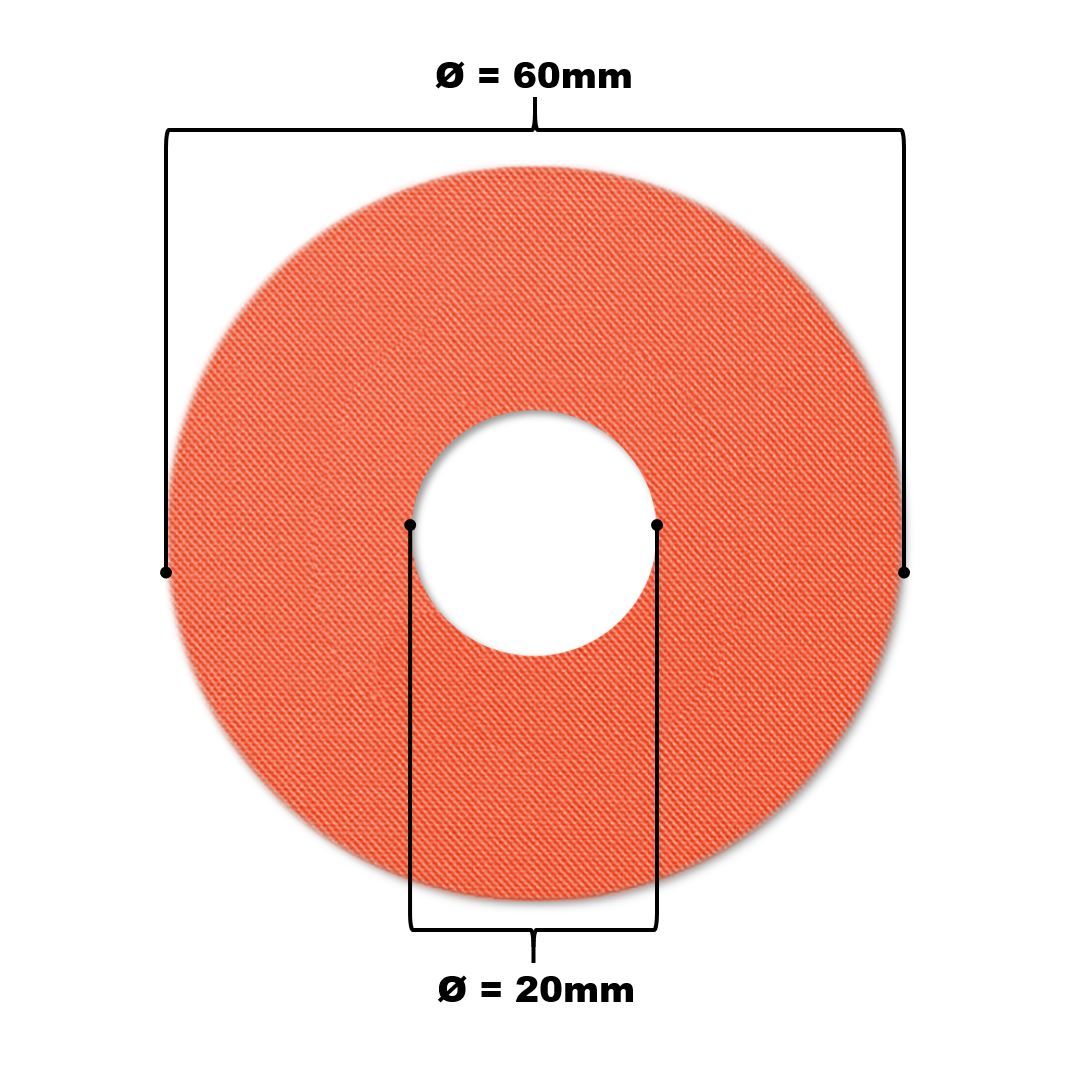 Rotes, ringförmiges Pflaster mit den Maßen Ø 60mm und Ø 20mm.