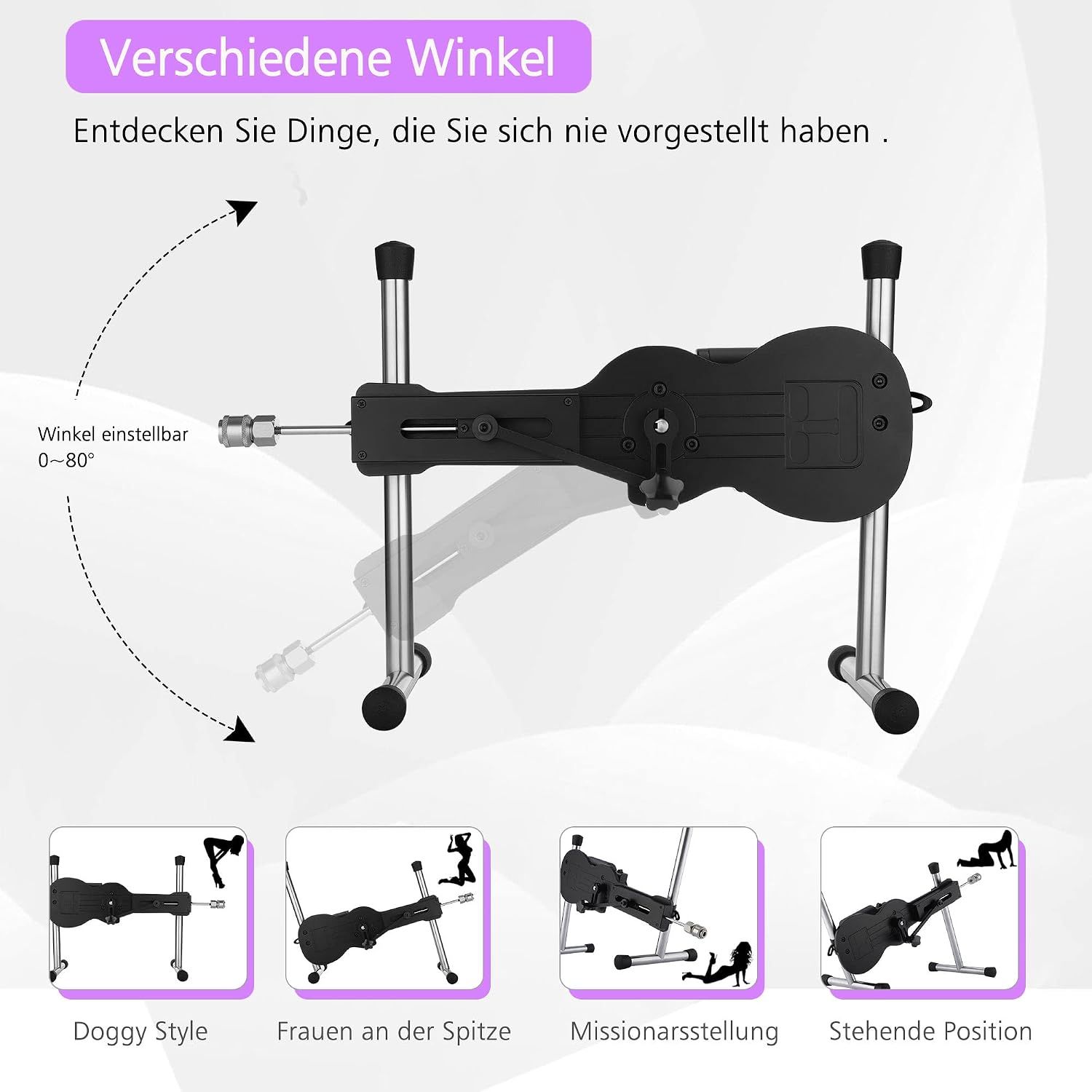 HISMITH Mini Sexmaschine mit App-Steuerung, Schwarz