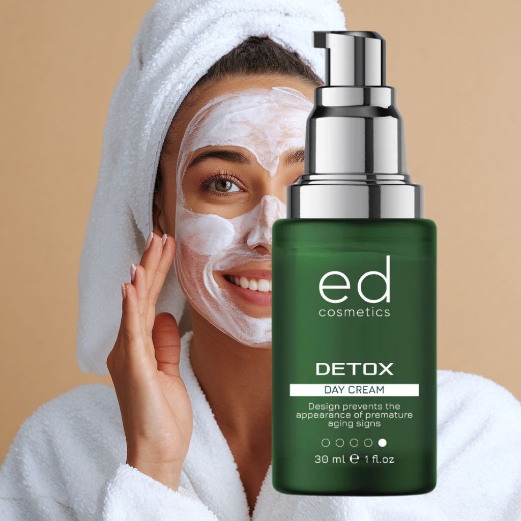 ED COSMETICS Detox Tagespflege – Gesichtscreme gegen Falten für trockene empfindliche Haut