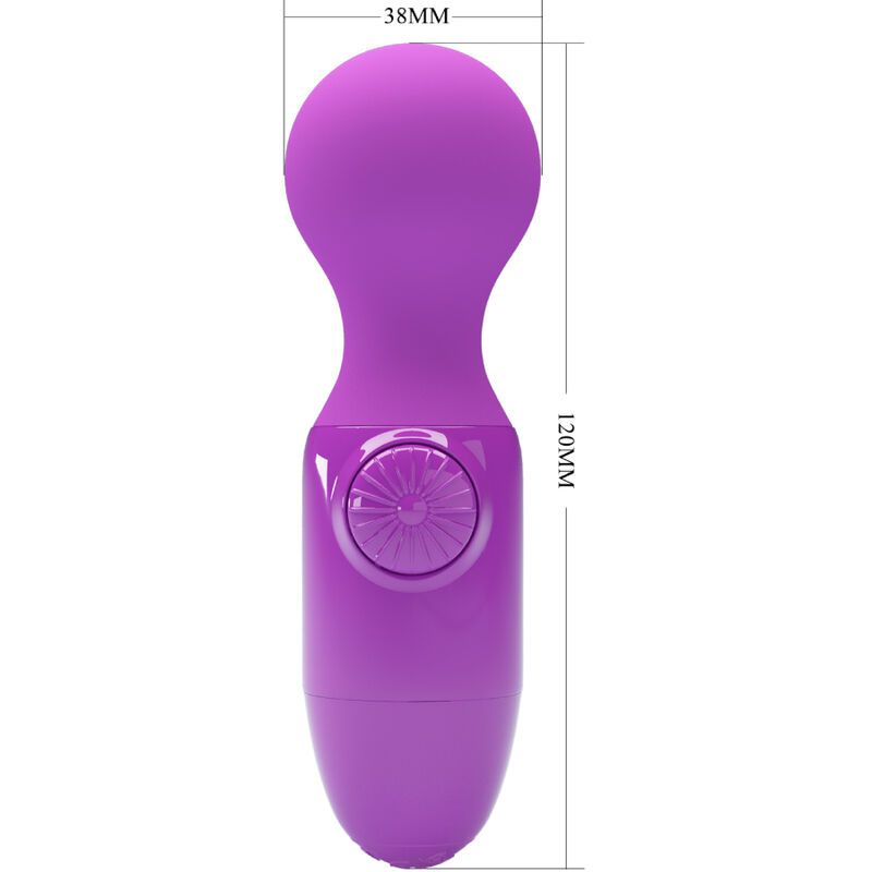 Lila Massagegerät, 120mm lang, 38mm Kopfdurchmesser.