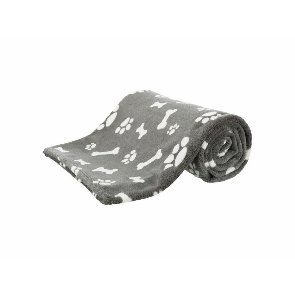 Trixie Dog Blanket Kenny Fleece Bone / Paws Gray 150 x 100 Cm