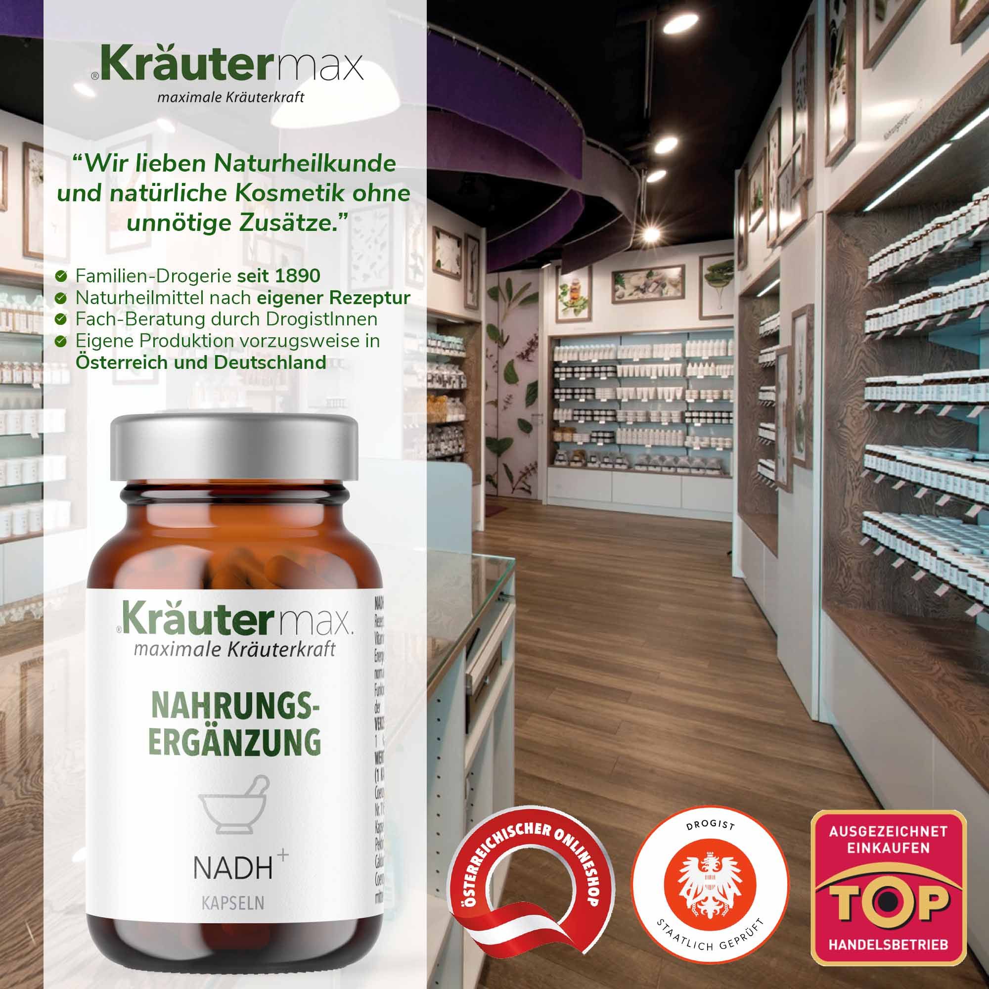 Kräutermax NADH Kapseln mit Coenzym Q10 und Carnitin