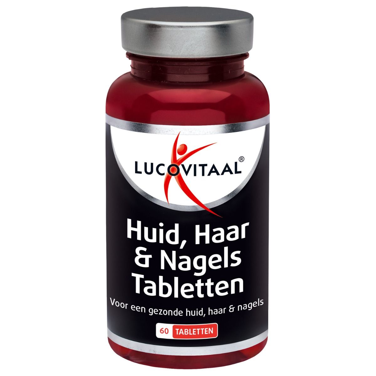 Flasche mit Lucovitaal Haut, Haar & Nägel Tabletten, 60 Stück.