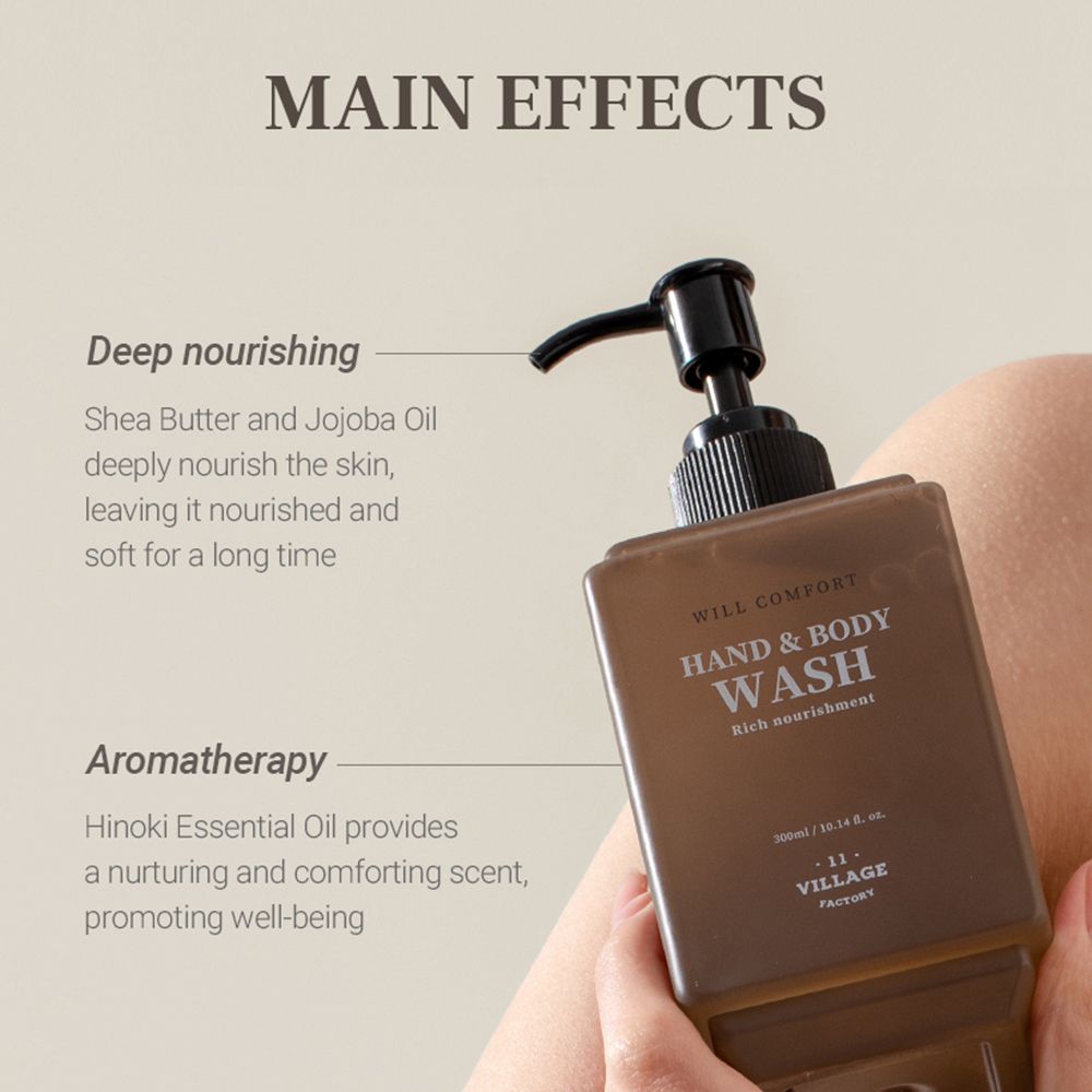 VILLAGE 11 FACTORY Will Comfort Hand and Body Wash deep nourishing Body gel
