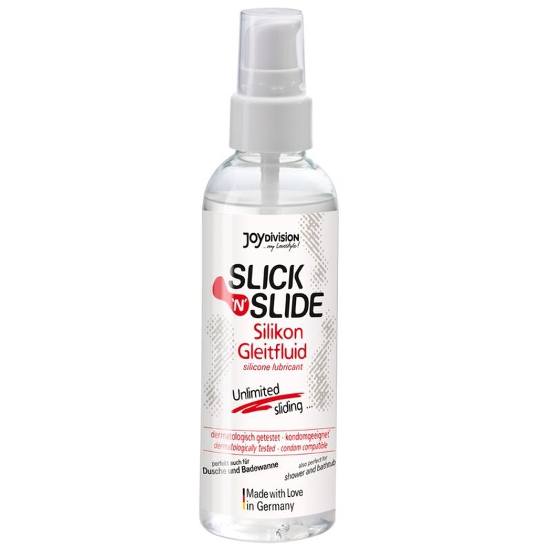 JOYDIVISION Slick'n'Slide Silikon Gleitfluid in klarer Sprühflasche.