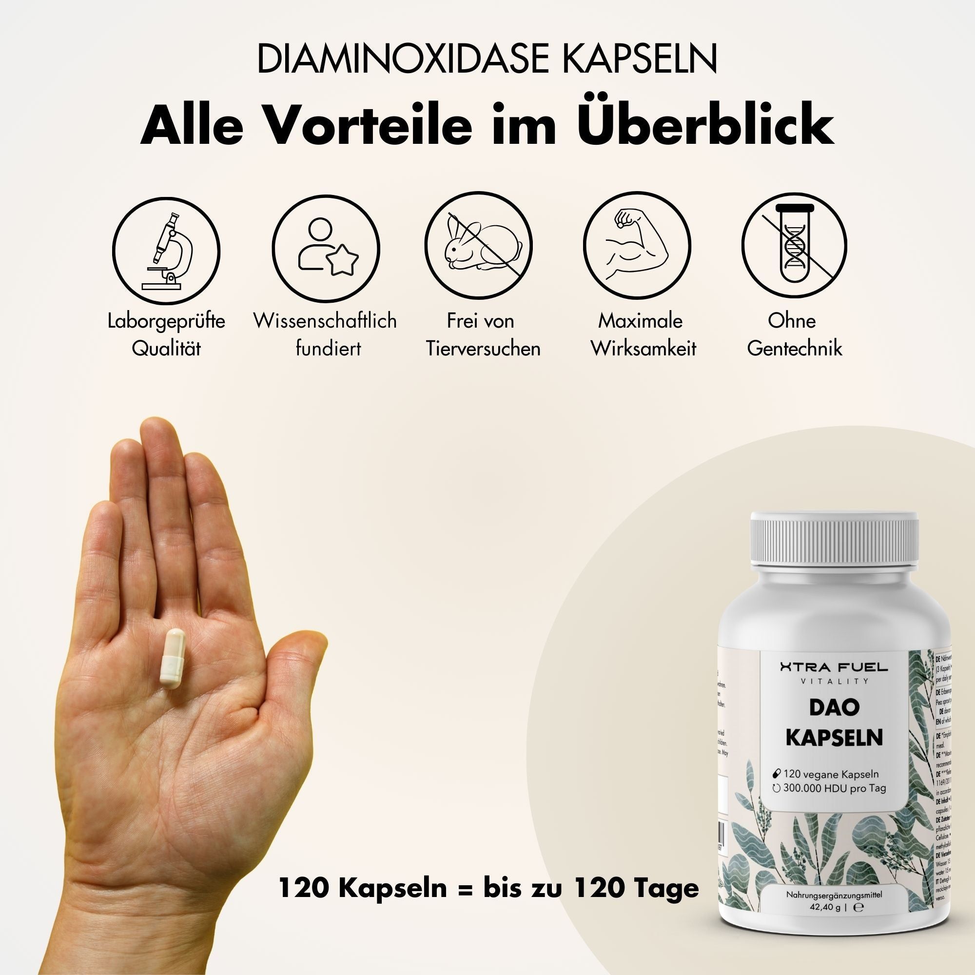 XTRA FUEL DAO Vegane DiAminOxidase 300.000 HDU Kapseln