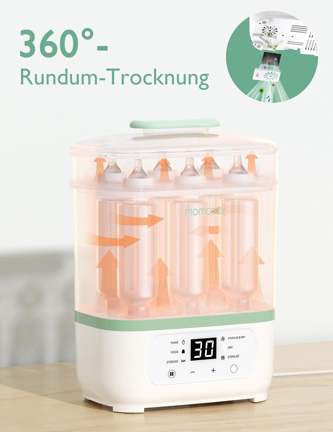 Momcozy Elektrischer Dampfsterilisator für Babyflaschen