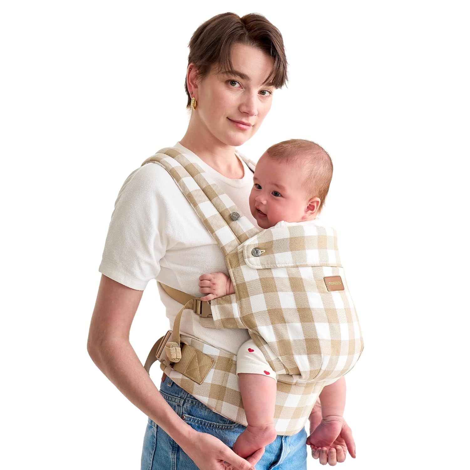 Momcozy Baby Trage - Leichte & Atmungsaktive Schiefer-Karo