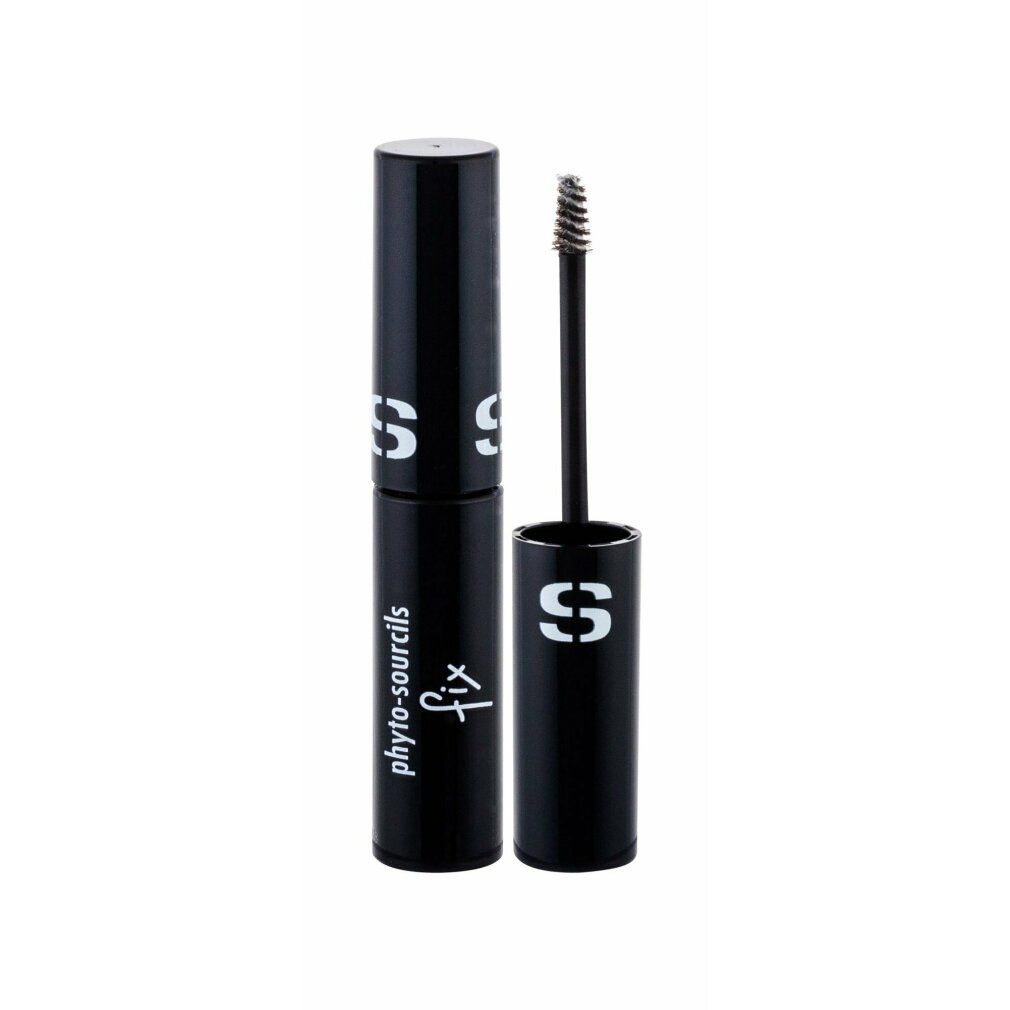 Sisley Phyto-Sourcils Fix Gel. Schwarze Tube und Bürste. Bürste mit Borsten. Produktname auf der Tube.