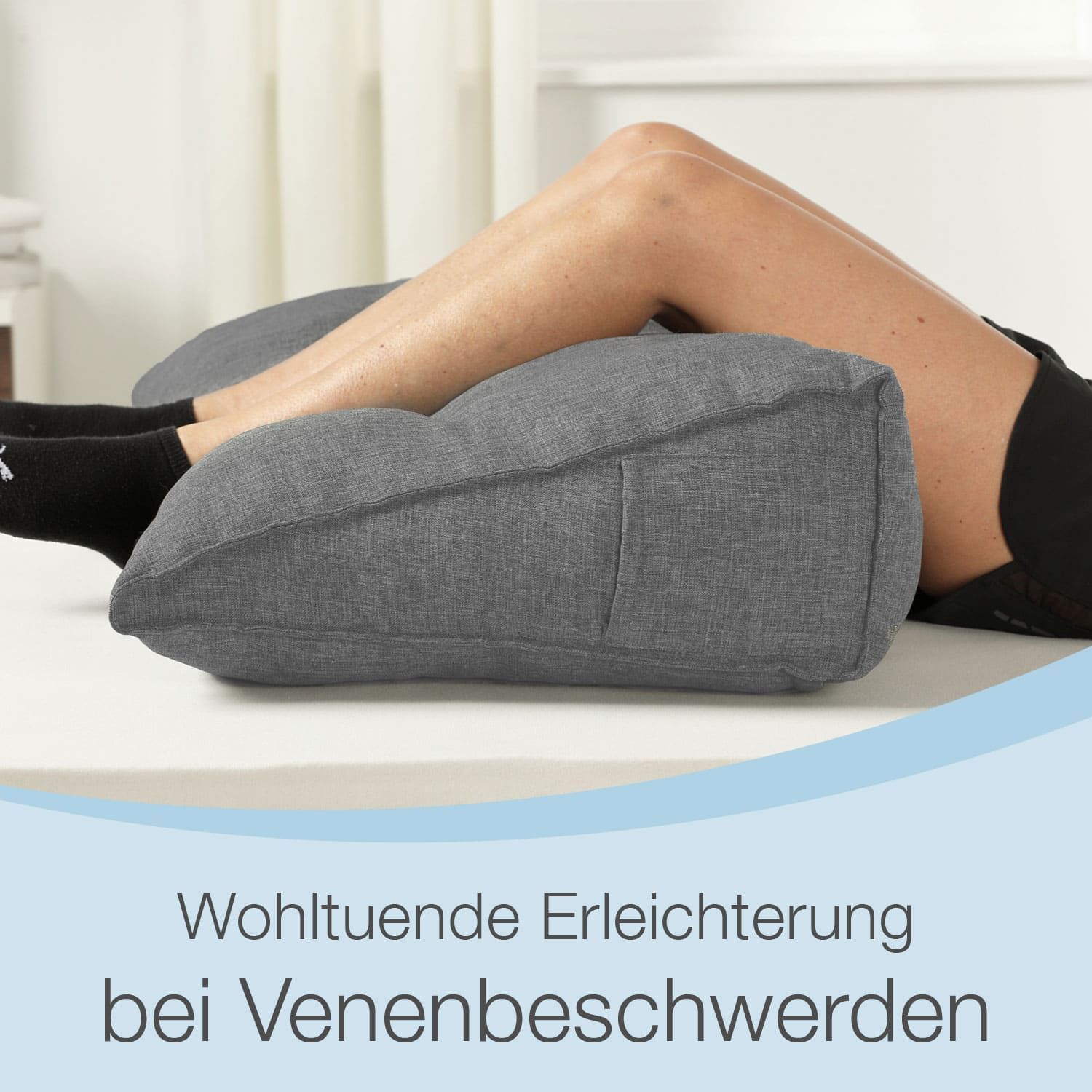 Vinbcorw Rückenkissen Keilkissen 80cm - Dreieckiges Lesekissen Mit Seitenfach Waschbar