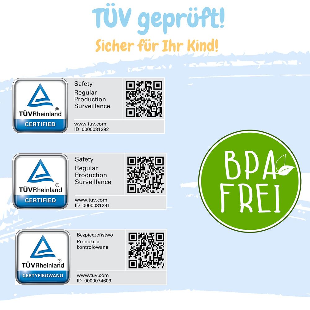 Babykajo 4 Set Baby Badewanne mit Gestell + Wanneneinsatz + Abfluss – TÜV Rheinland zertifiziert!