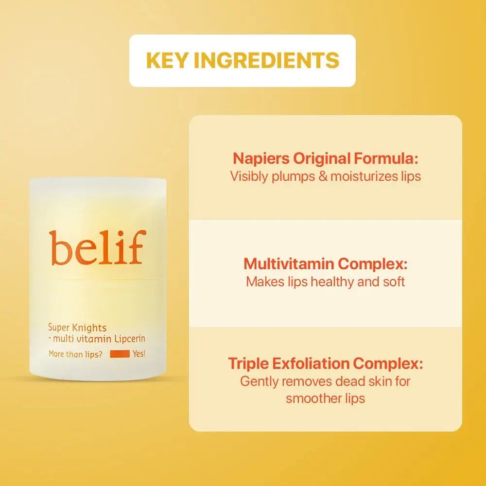 BELIF Super Knights Multi Vitamin Lipcerin – pflegender Lippenbalsam mit sanftem Peeling