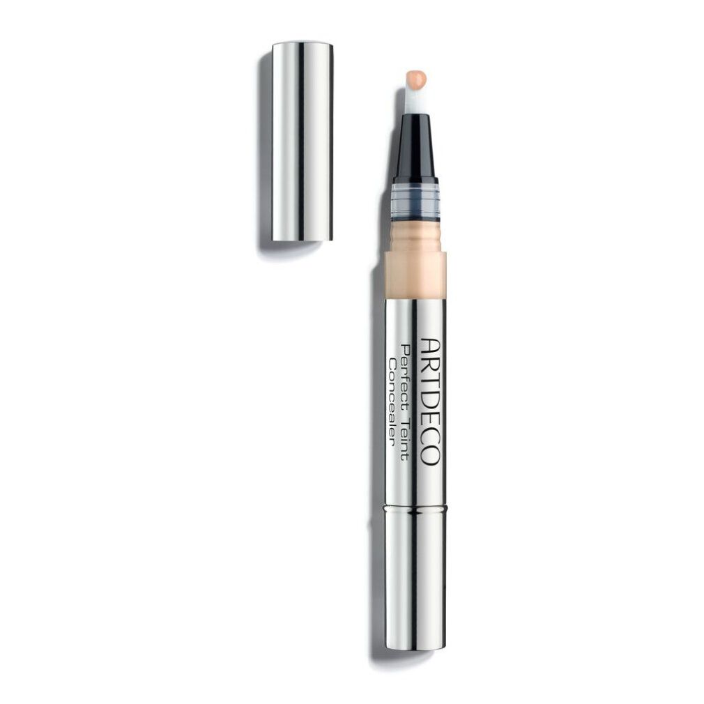 Artdeco Perfect Teint Concealer 23 Medium Beige. Silberfarbener Stift mit Applikator. Helle, beige Farbe.